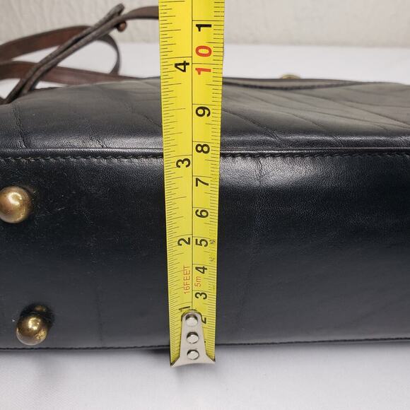 Brahmin Vintage Crossbody Bag Black Brown Leather Purse Bag Soft Textured Y2K - Picture 7 of 16